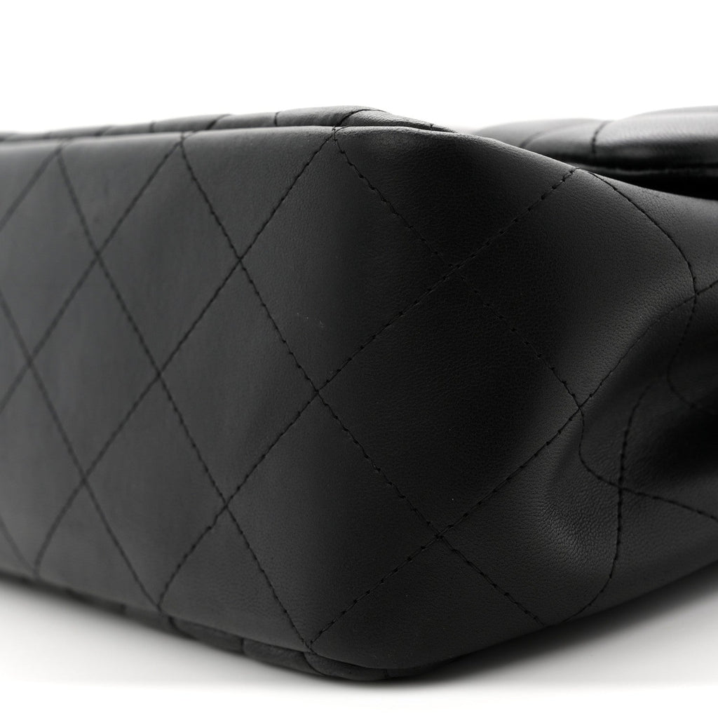 Chanel Lambskin Quilted Jumbo Double Flap Black