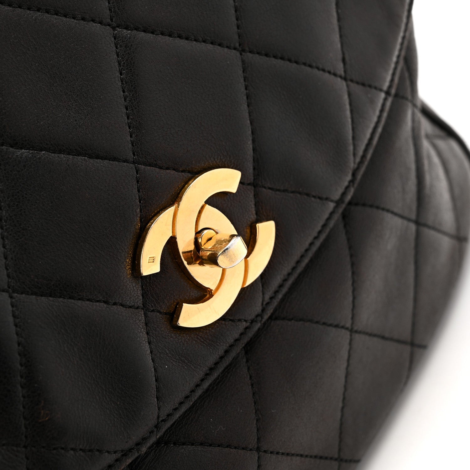 Chanel Lambskin Quilted Flap Shoulder Bag Black