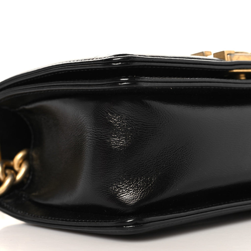 Chanel Metallic Glazed Calfskin Small Boy Flap Black Gold