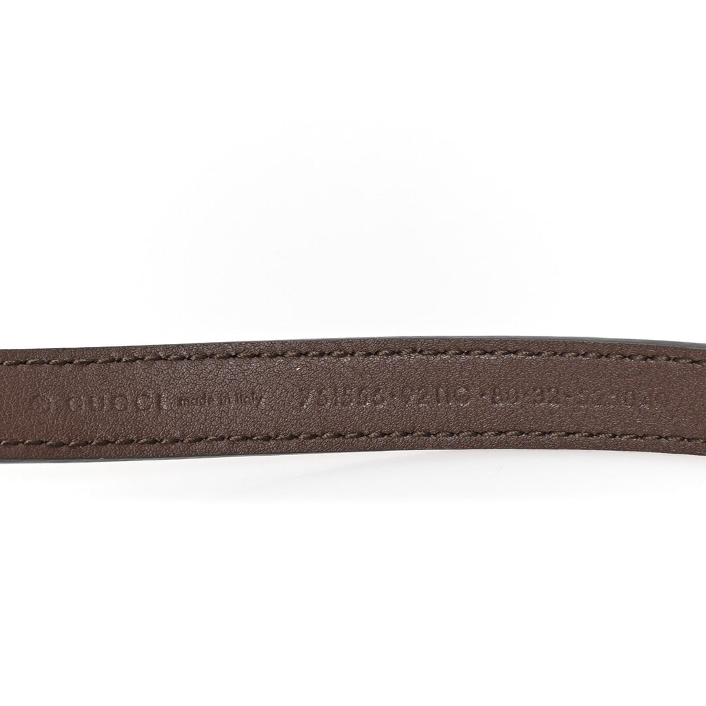 Gucci GG Supreme Monogram Plutone Calfskin Interlocking G Buckle 15mm Belt 80 32 Beige Ebony New Acero