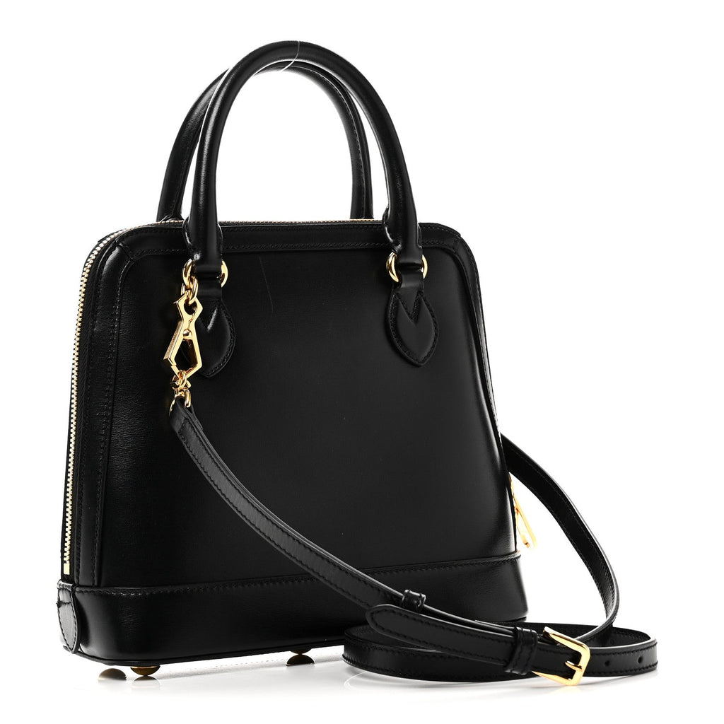 Gucci Boarded Plutone Calfskin Small Horsebit 1955 Top Handle Bag Black