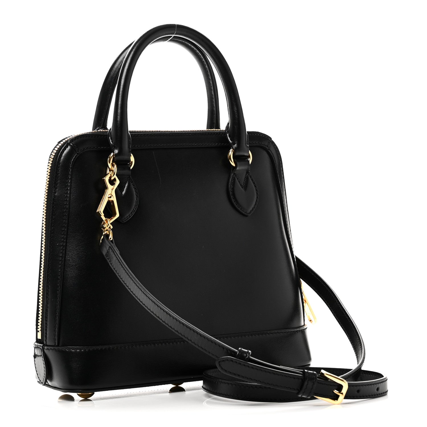 Gucci Boarded Plutone Calfskin Small Horsebit 1955 Top Handle Bag Black