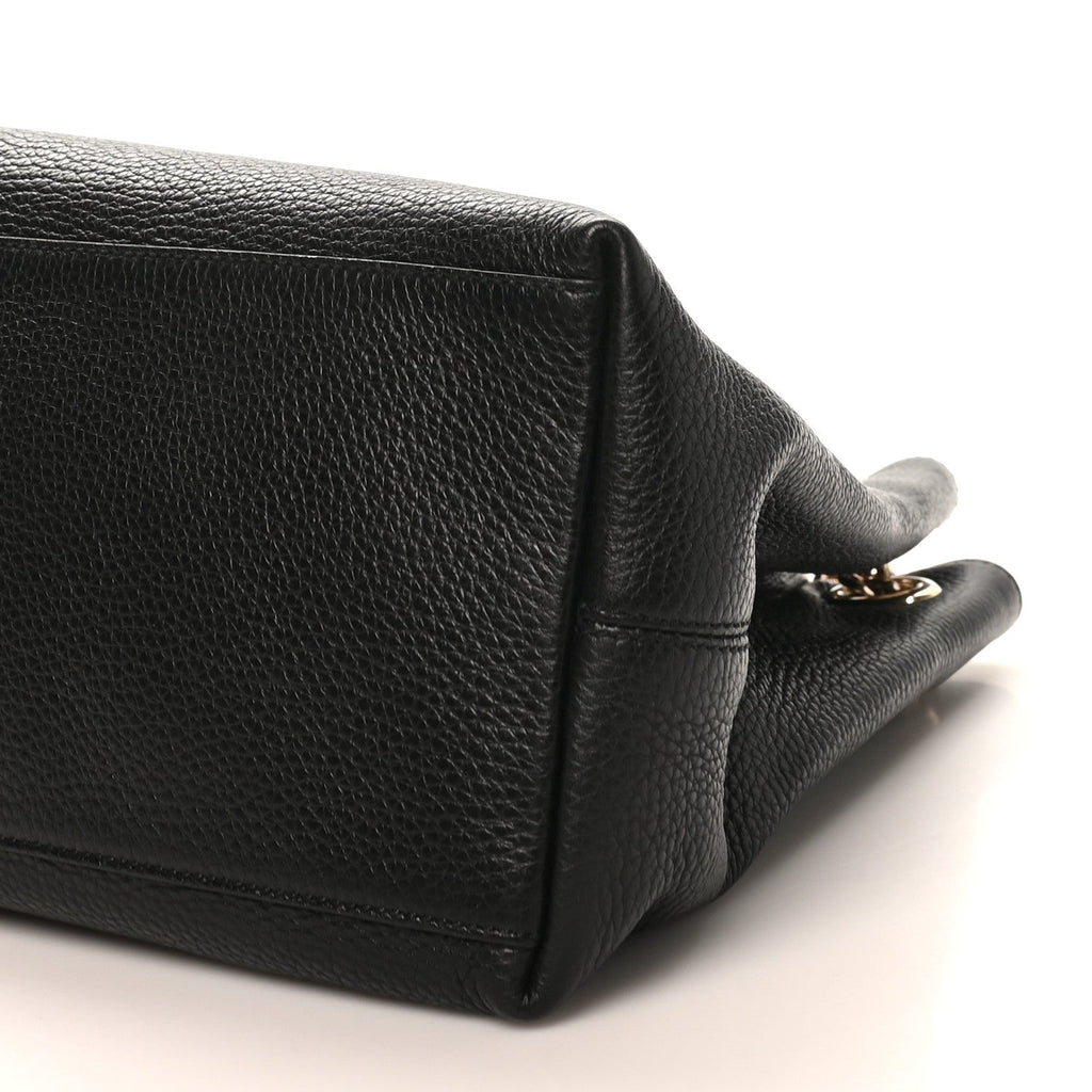 Gucci Pebbled Calfskin Medium Soho Chain Shoulder Bag Black