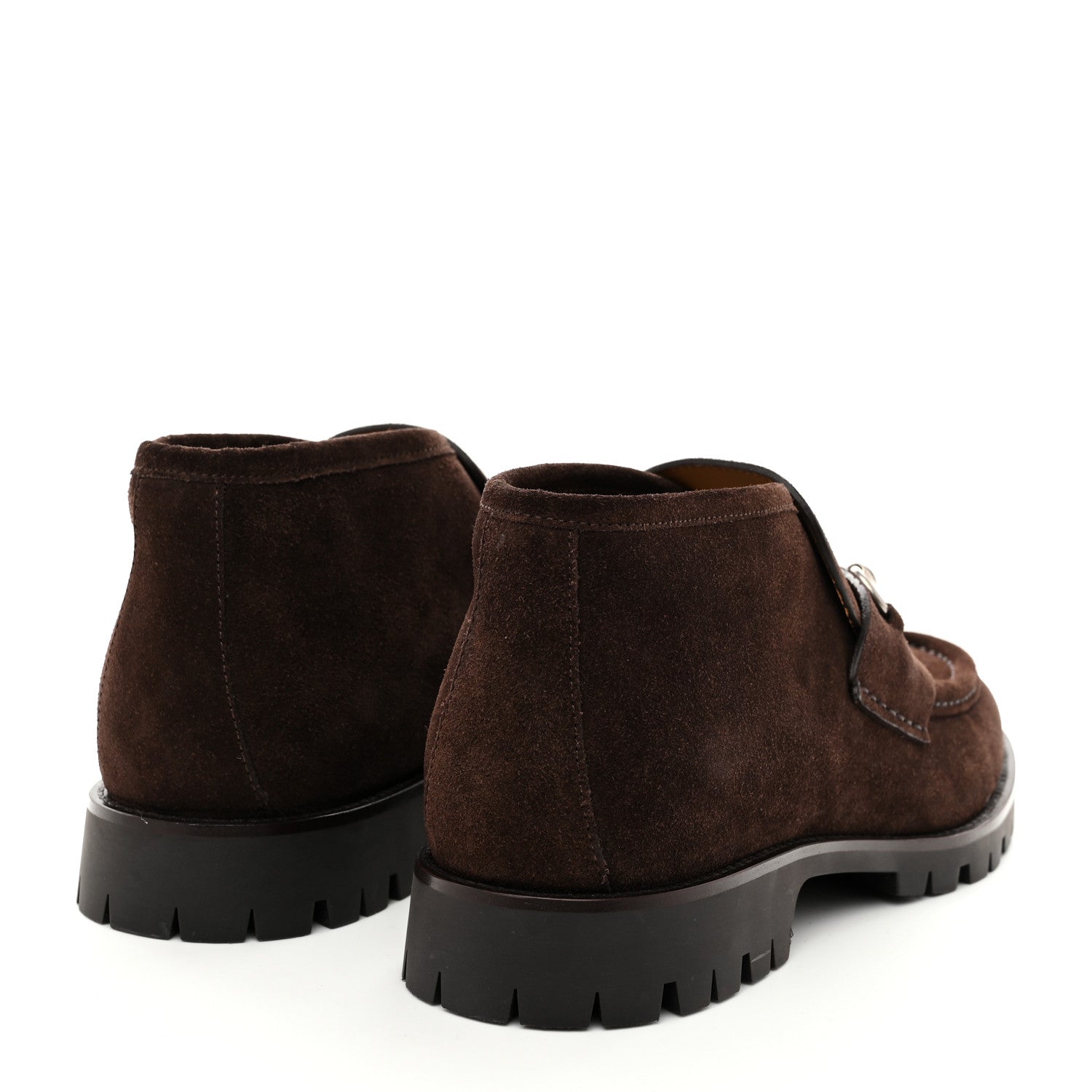 Gucci Suede Mens Horsebit Ankle Boots 8 Dark Brown