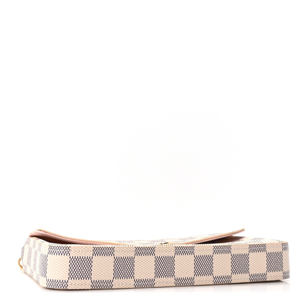 Louis Vuitton Damier Azur Pochette Felicie Chain Wallet Rose Ballerine