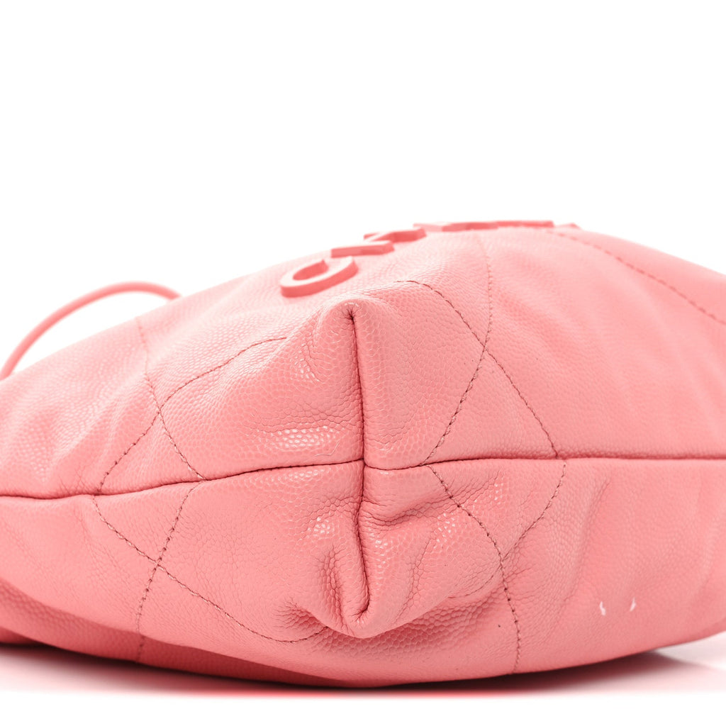 Chanel Shiny Caviar Quilted Mini Chanel 22 Coral
