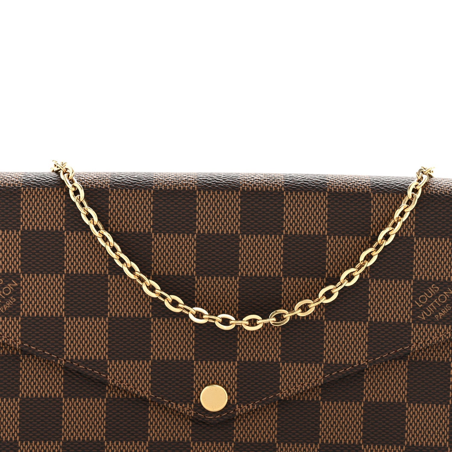 Louis Vuitton Damier Ebene Pochette Felicie Chain Wallet