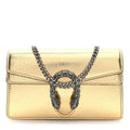 Gucci Metallic Calfskin Super Mini Dionysus Shoulder Bag Gold
