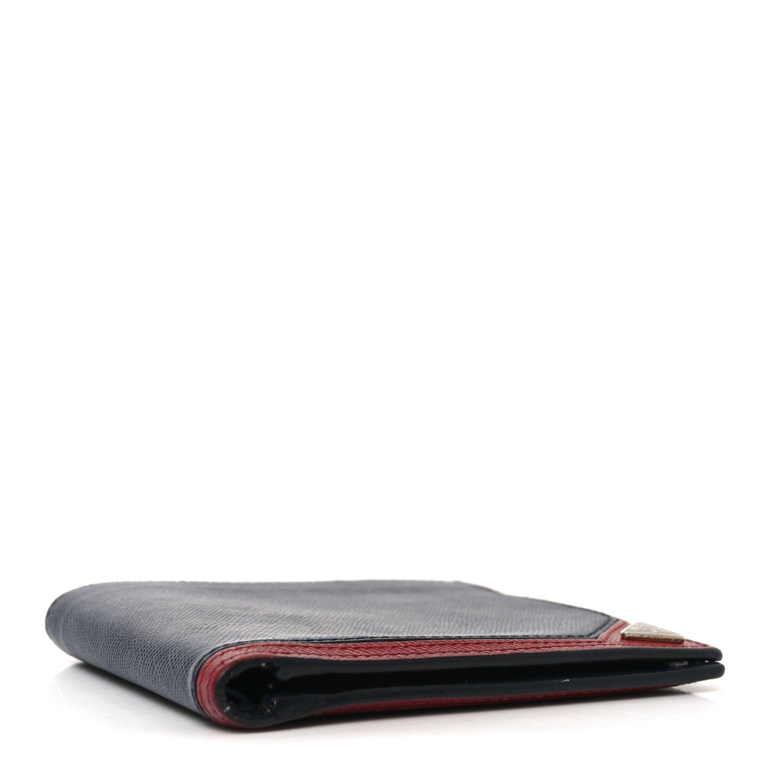 Prada Saffiano Bi-Fold Wallet Baltico Fuoco
