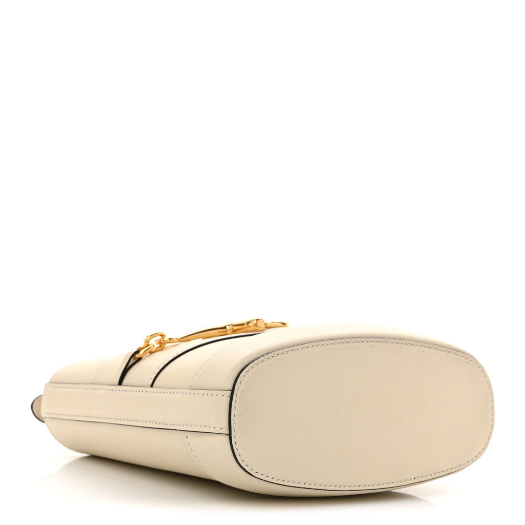 Gucci Arabella Calfskin Horsebit 73 Mini Bucket Bag White