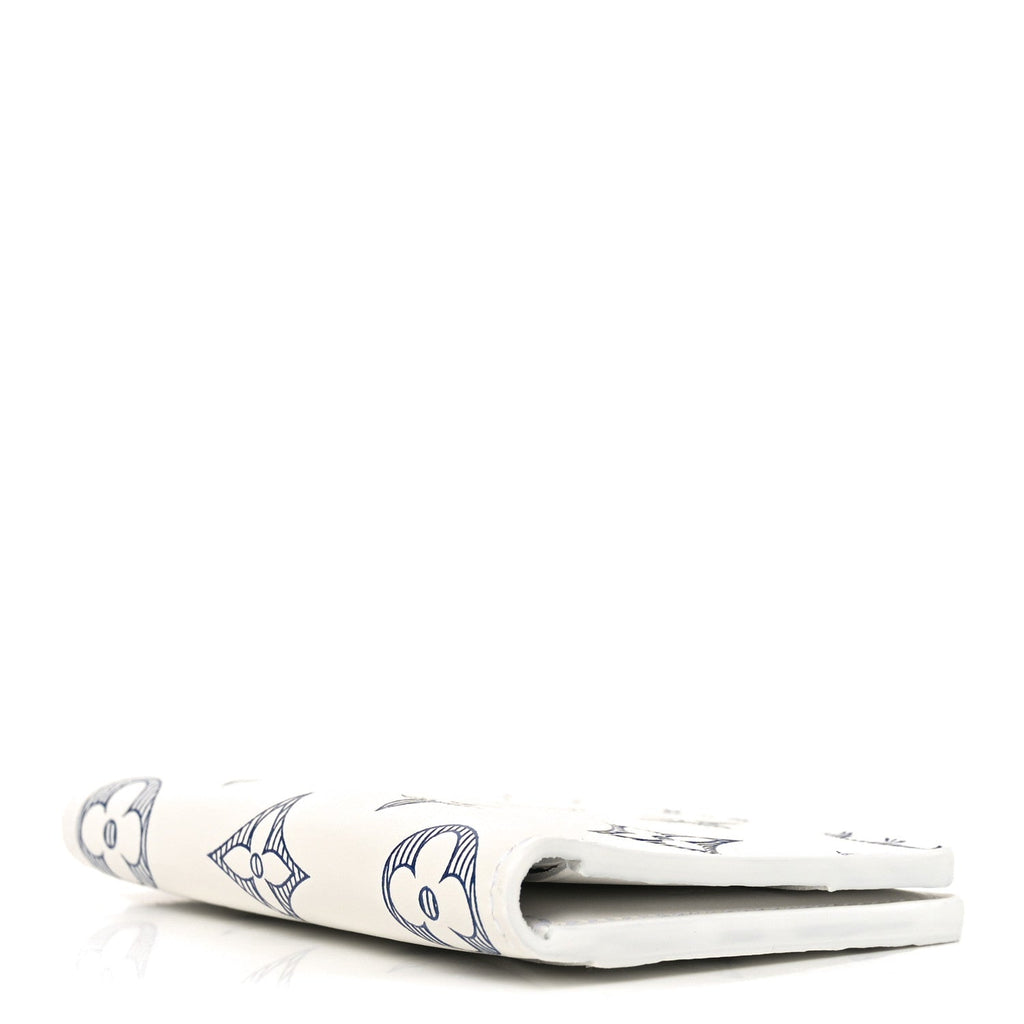 Louis Vuitton Calfskin Monogram Shadow Pocket Organizer NM White Navy