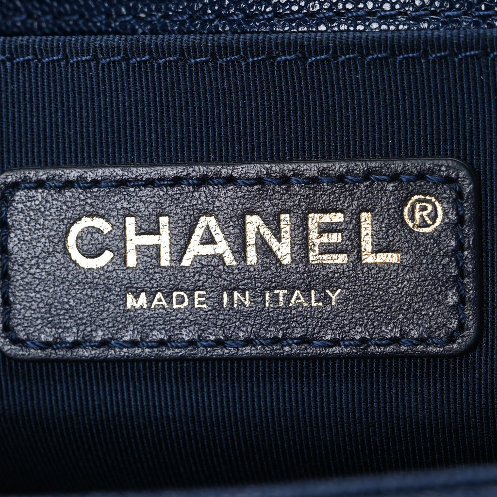 Chanel Caviar Quilted Small Boy Flap Dark Blue