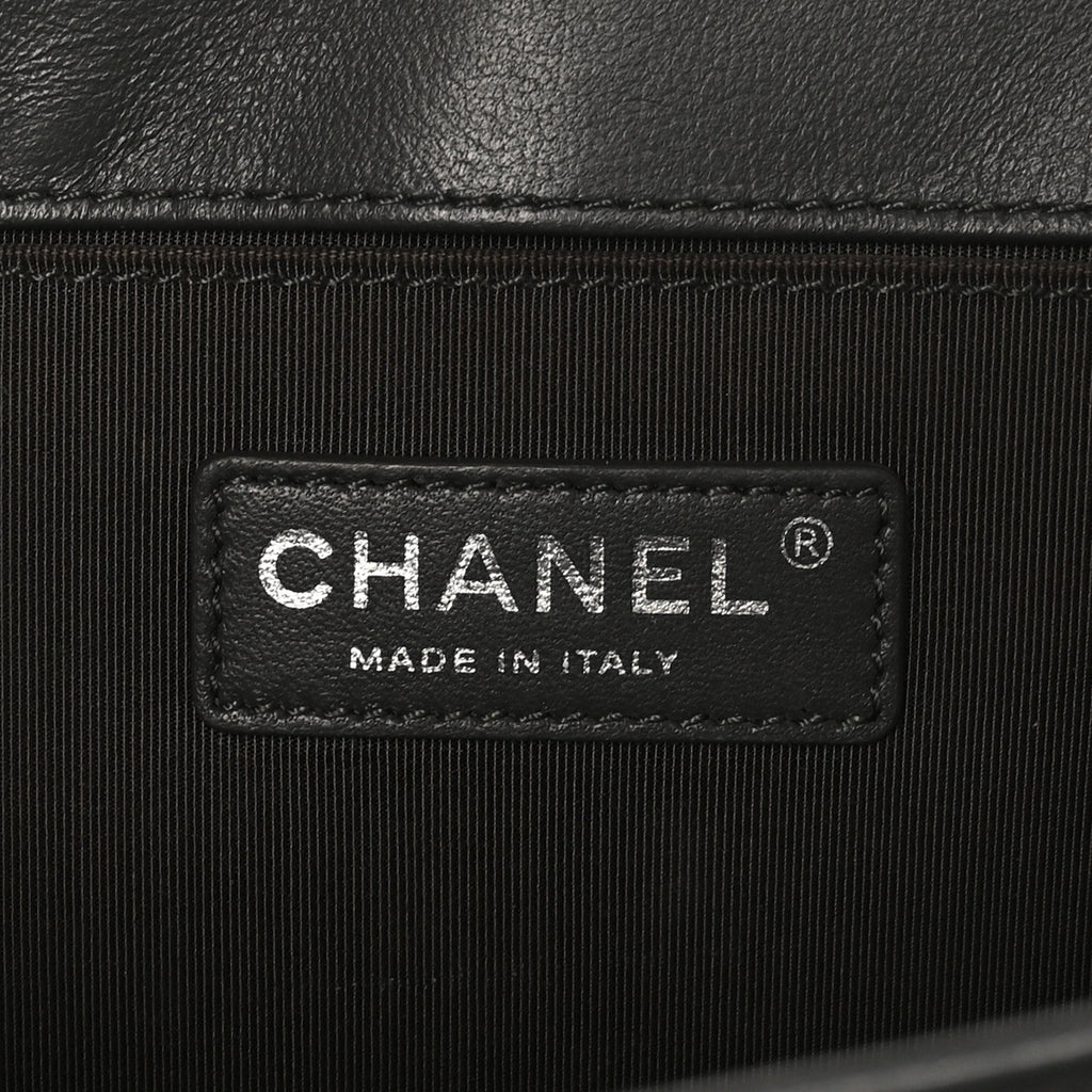 Chanel Lambskin Quilted Medium Boy Flap Dark Grey