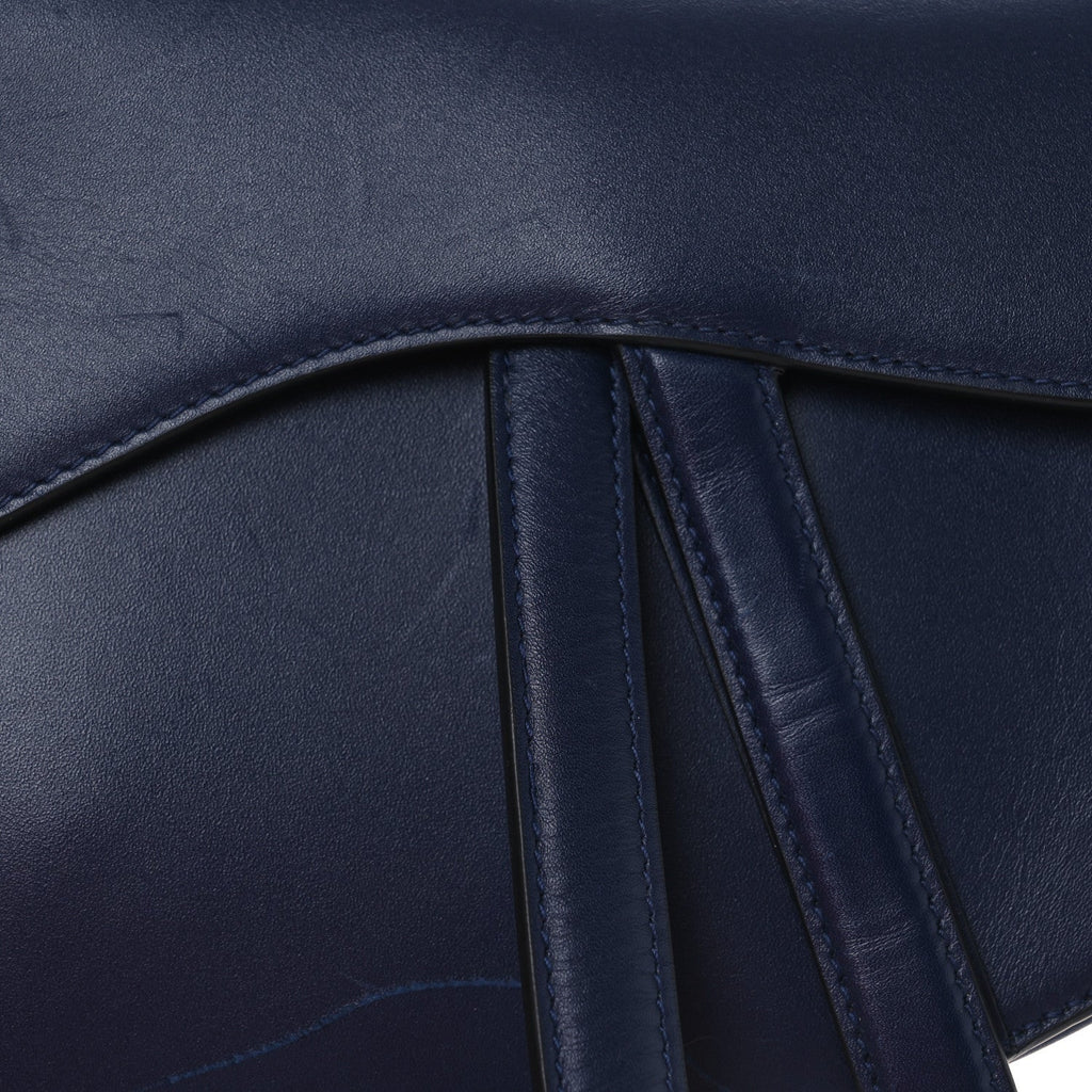 Christian Dior Calfskin Saddle Bag Blue