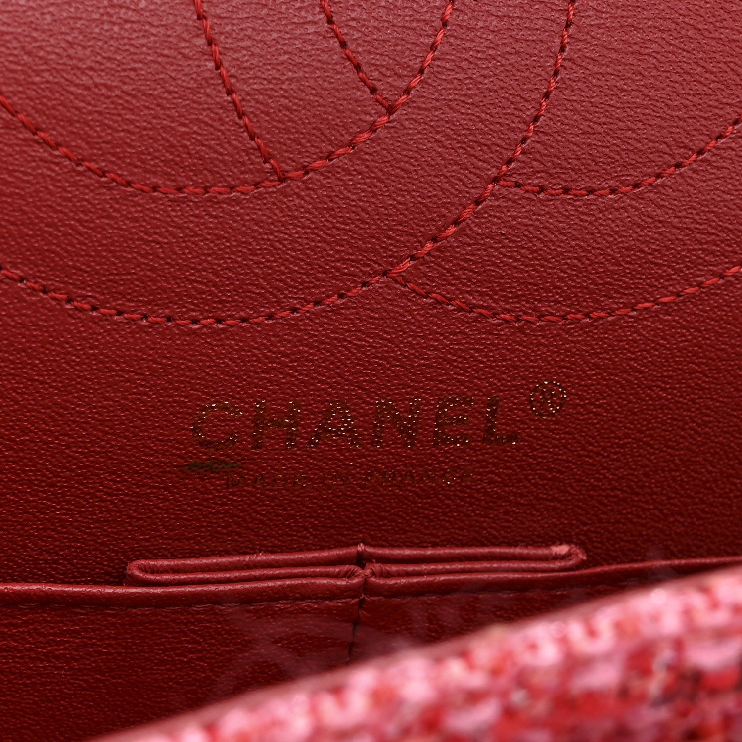 Chanel Tweed Quilted 2.55 Reissue 225 Flap  Red Pink Multicolor