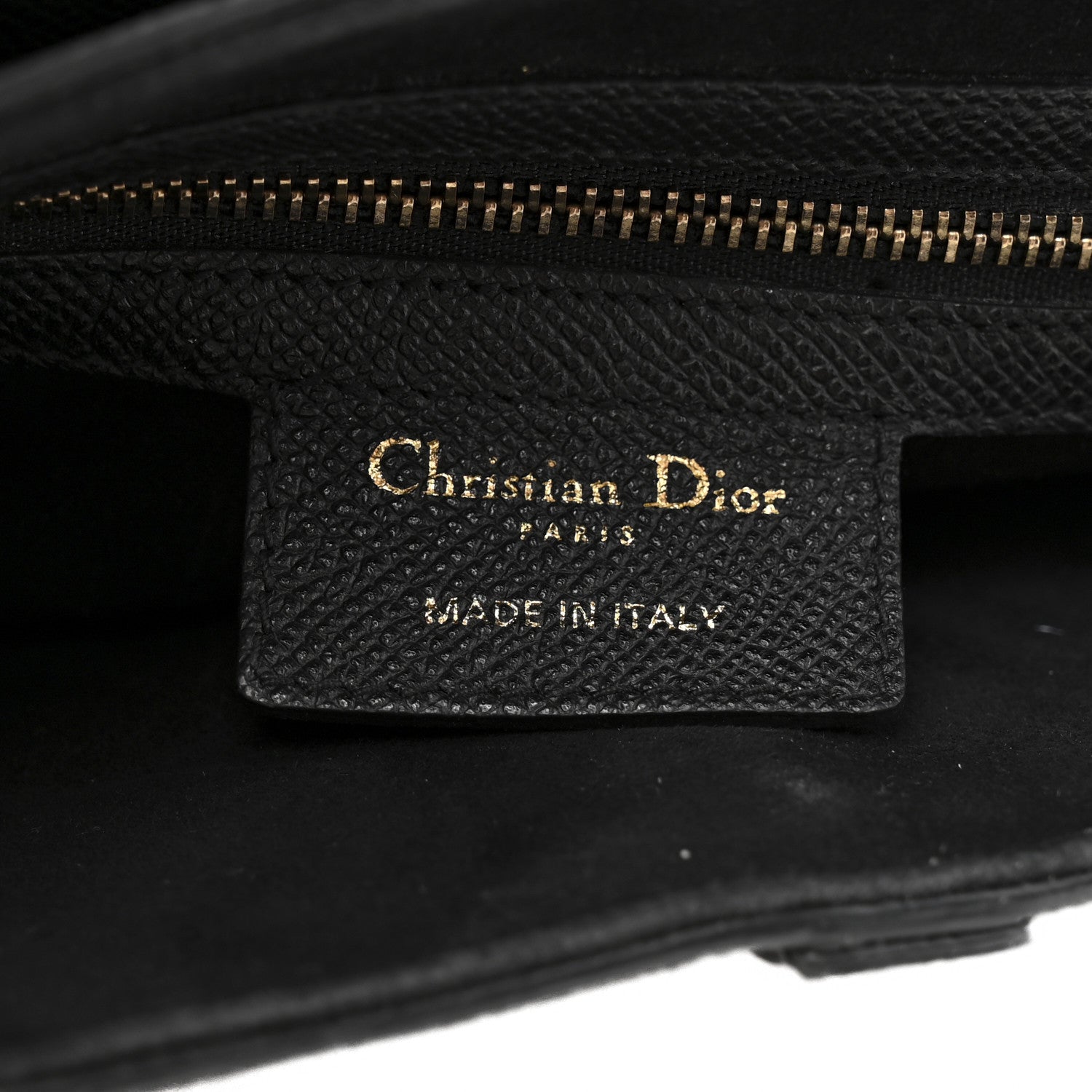 Christian Dior Grained Calfskin Saddle Bag Black