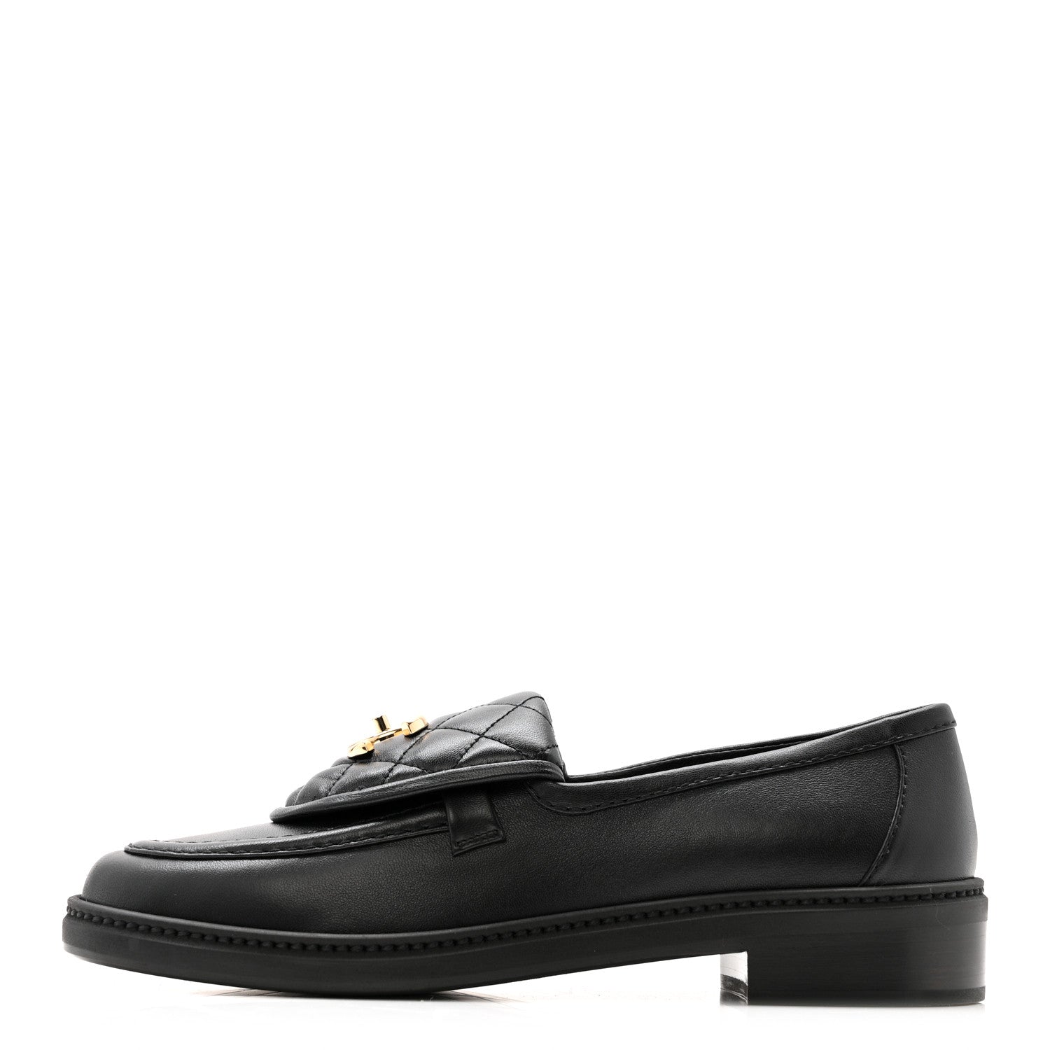 Lambskin Quilted CC Turnlock Loafers 38 Black