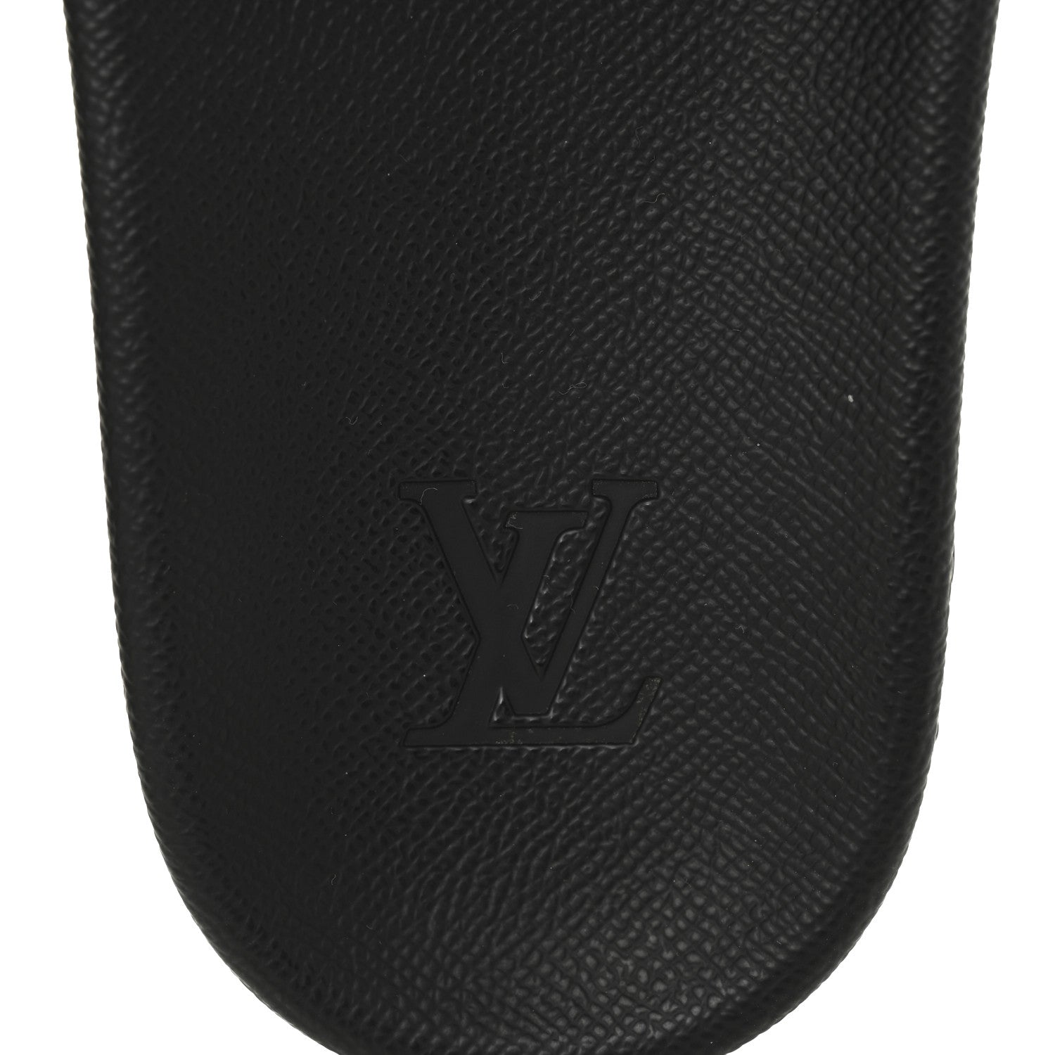 Louis Vuitton Rubber Embossed Monogram Mens Waterfront Mules 7.5 Black