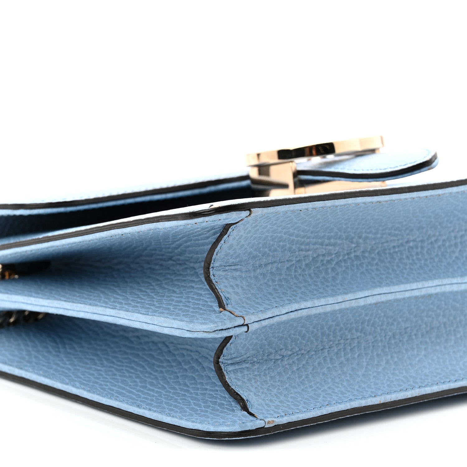 Gucci Dollar Calfskin Small Interlocking G Shoulder Bag Mineral Blue