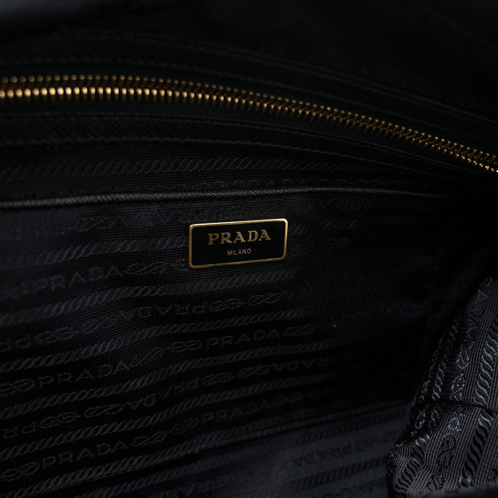 Prada Saffiano Tessuto Nylon Shopping Tote Black