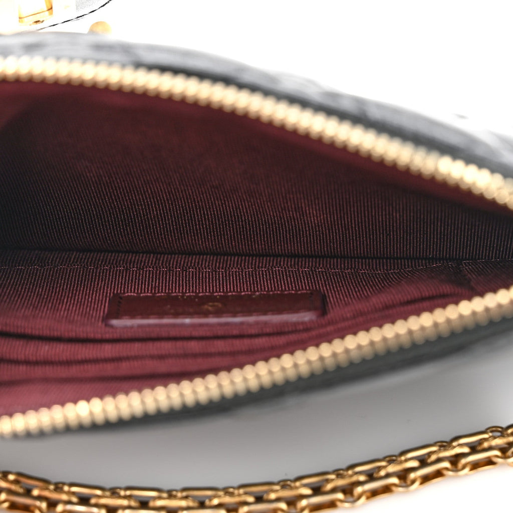 Chanel Aged Calfskin Quilted Reissue Phone Holder With Chain Bag Black