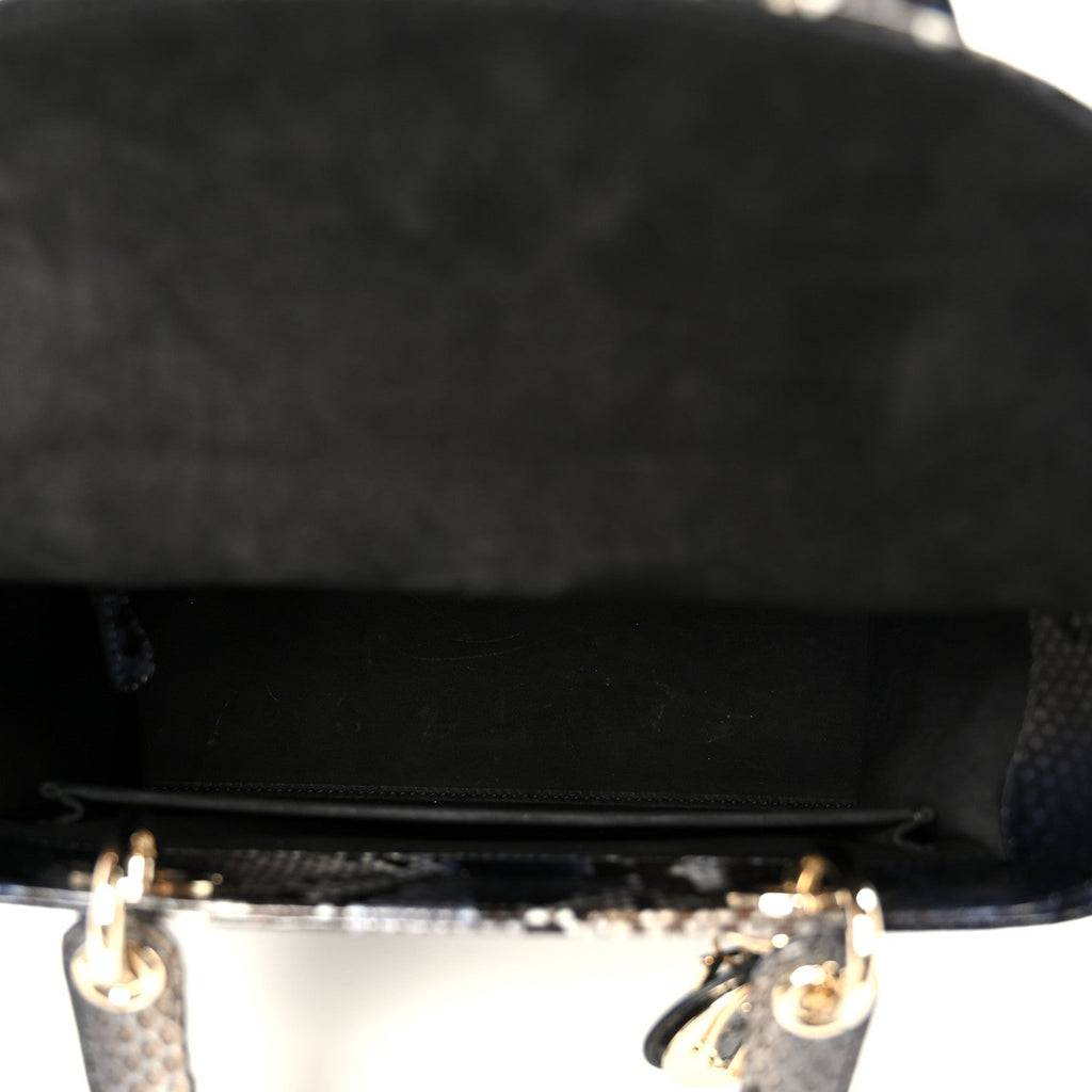 Christian Dior Snakeskin Small Lady Dior Bleu Multicolor