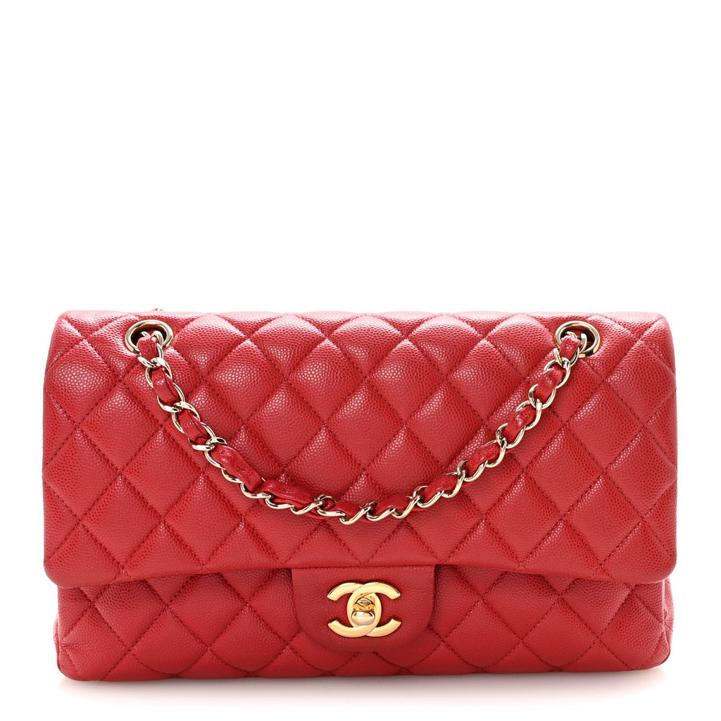 Chanel Caviar Quilted Medium Double Flap Red