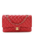 Chanel Caviar Quilted Medium Double Flap Red