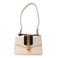 Gucci Calfskin Small Sylvie Shoulder Bag Off White