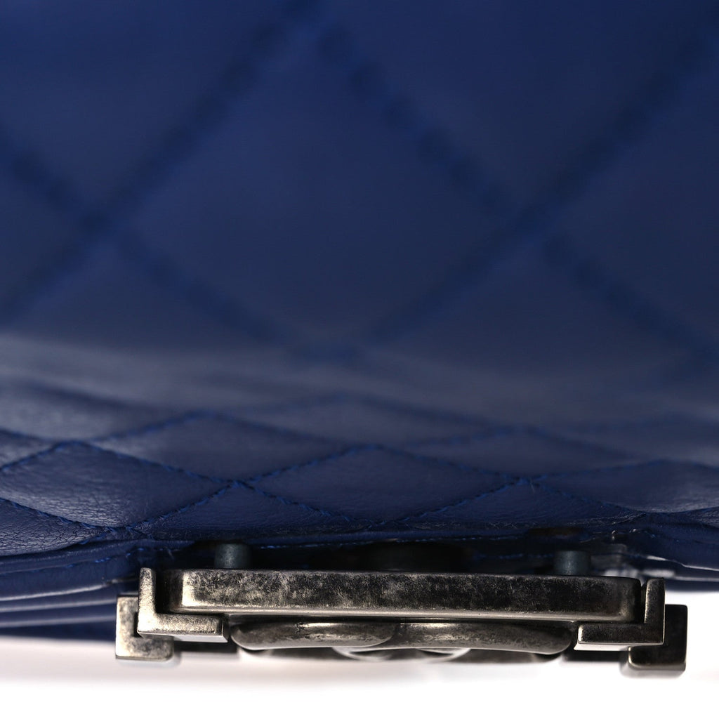 Chanel Calfskin Quilted Medium Boy Flap Blue