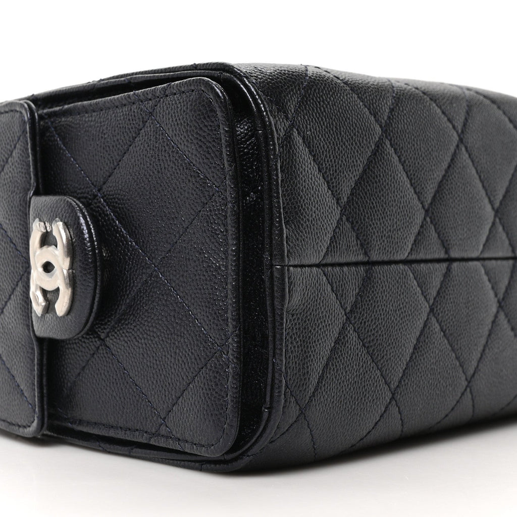 Chanel Metallic Caviar Quilted Mini Chanel 25 Handbag Dark Blue