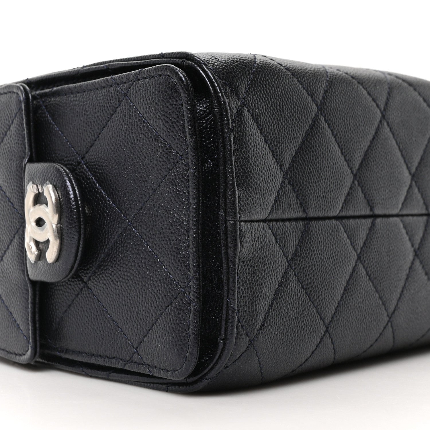 Chanel Metallic Caviar Quilted Mini Chanel 25 Handbag Dark Blue