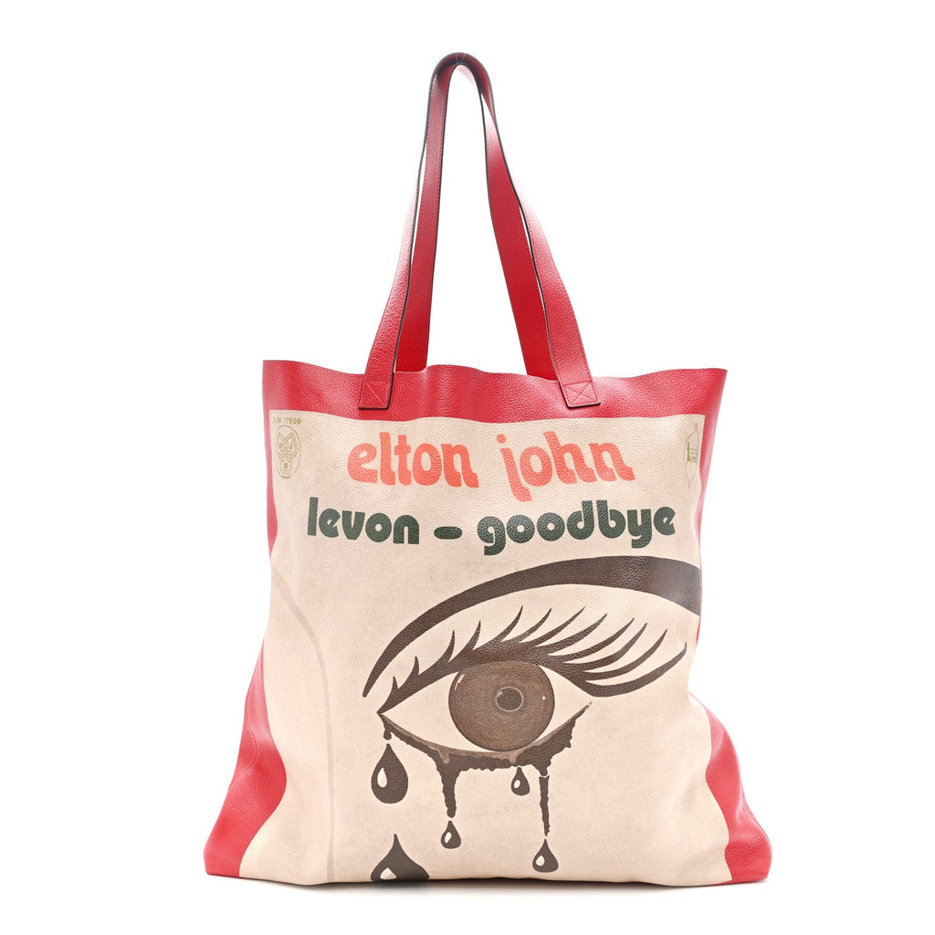 Gucci Calfskin Large Elton John Levon-Goodbye Tote Red