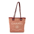 Chanel Canvas Mini Deauville Tote Red