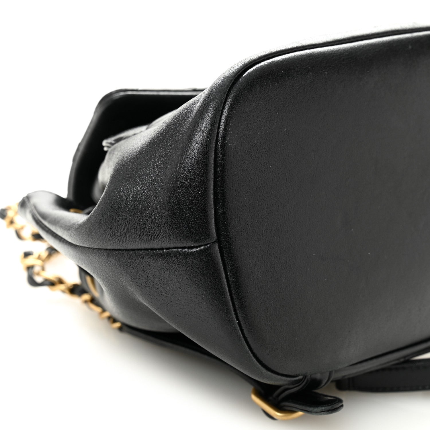 Chanel Lambskin Quilted Daily Friend Drawstring Backpack Black