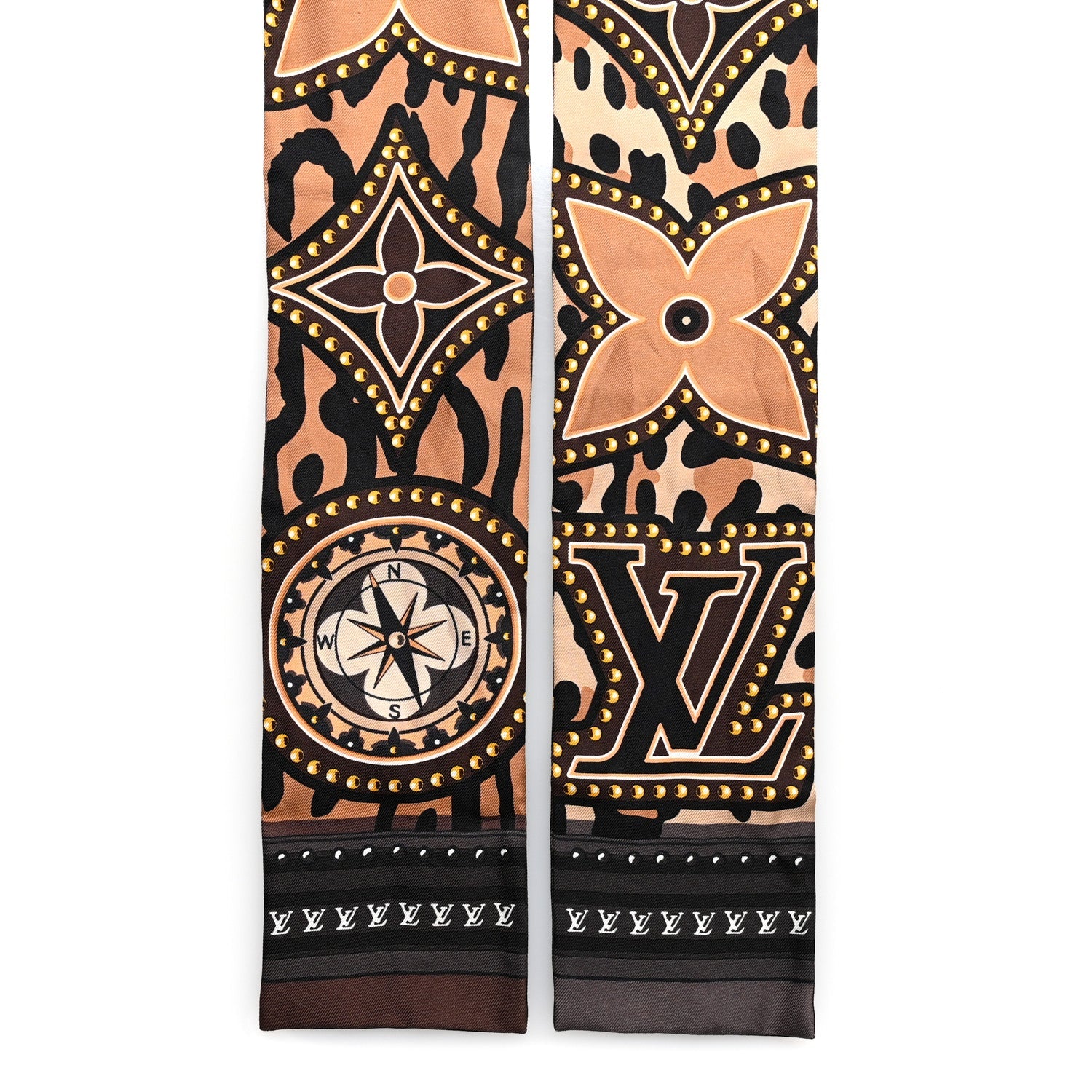 Louis Vuitton Silk Monogram LV World Bandeau Brown