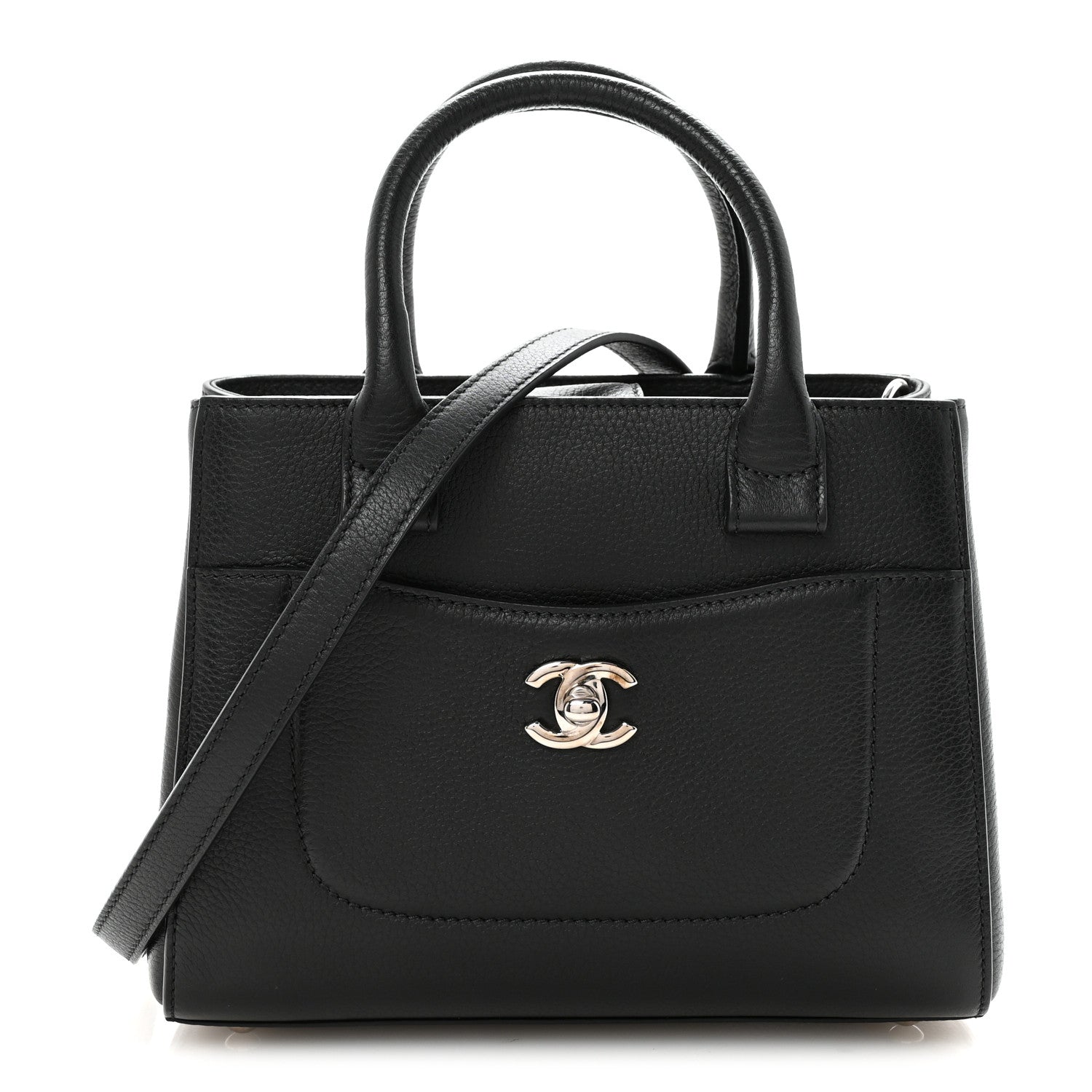 Chanel Grained Calfskin Mini Neo Executive Shopper Tote Black