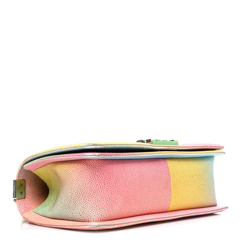 Chanel Caviar Quilted Medium Cuba Rainbow Boy Flap Multicolor