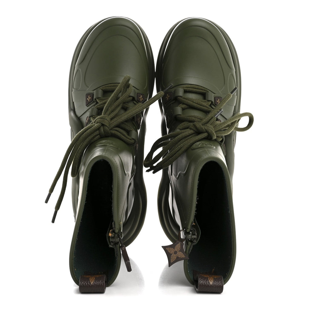 Louis Vuitton Mat Rubber Monogram LV Archlight Sneaker Boots 38 Kaki