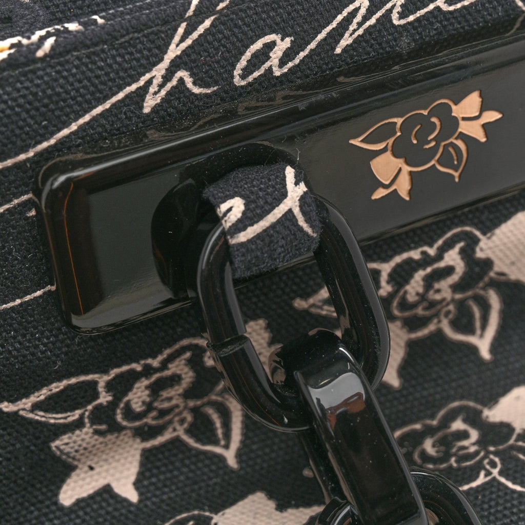 Chanel Canvas Camellia Flower Tote Black