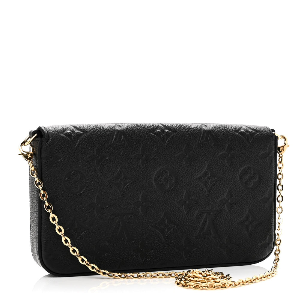 Louis Vuitton Empreinte Pochette Felicie Chain Wallet Black