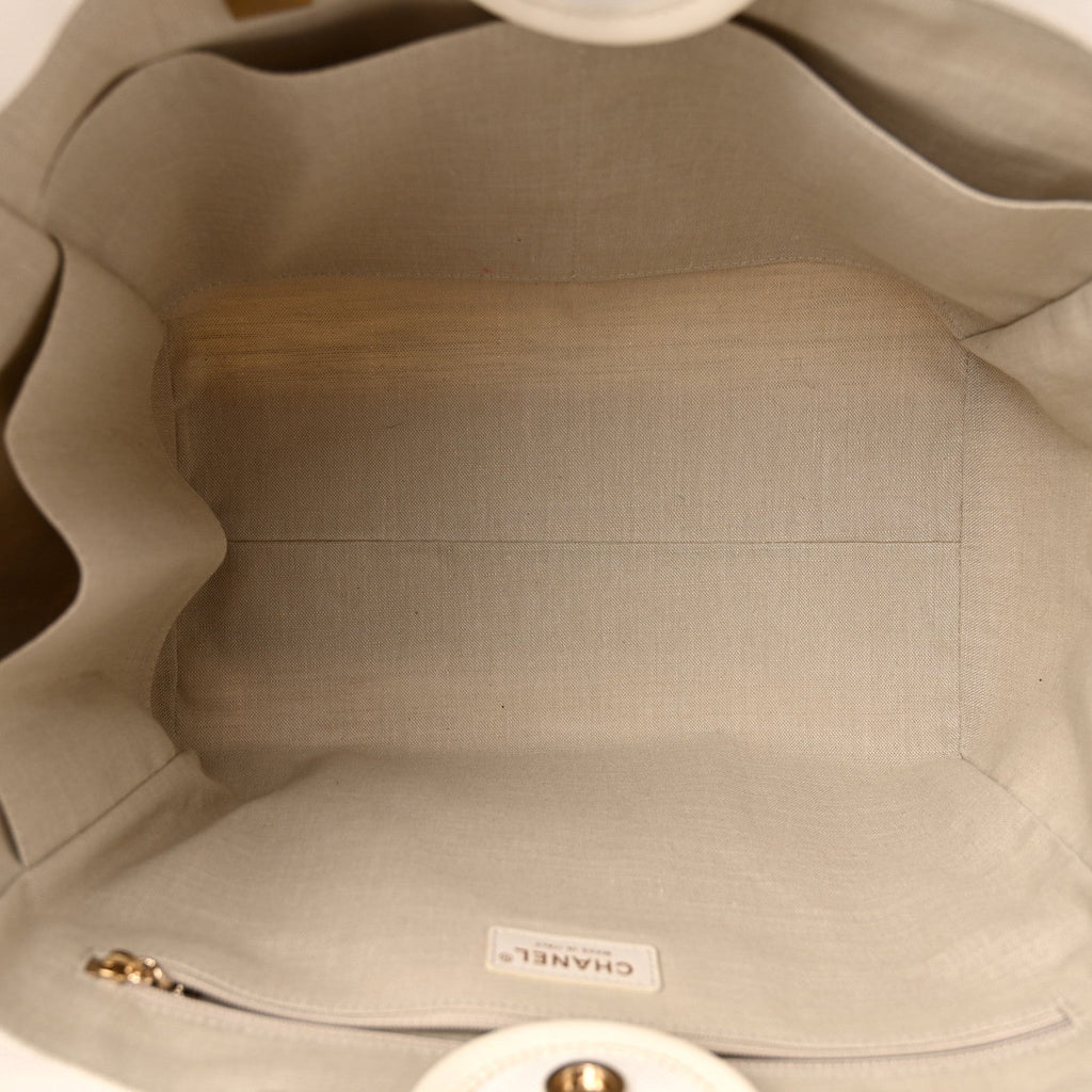 Chanel Cotton Medium Deauville Tote White