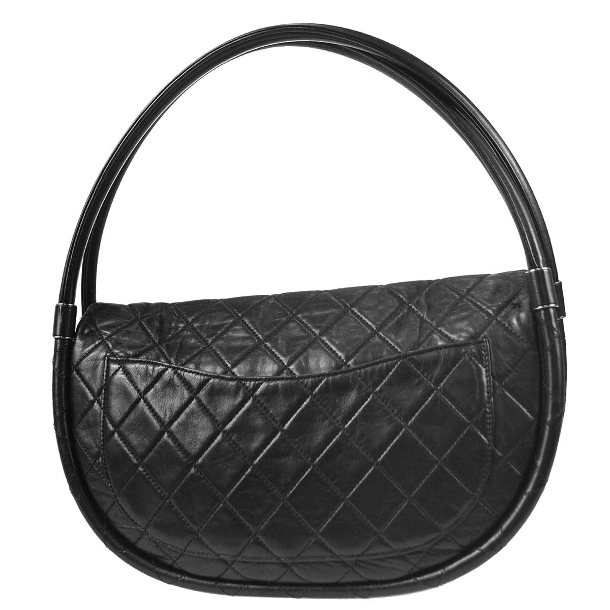 Chanel 2013-2014 Black Lambskin Large Hula Hoop Handbag