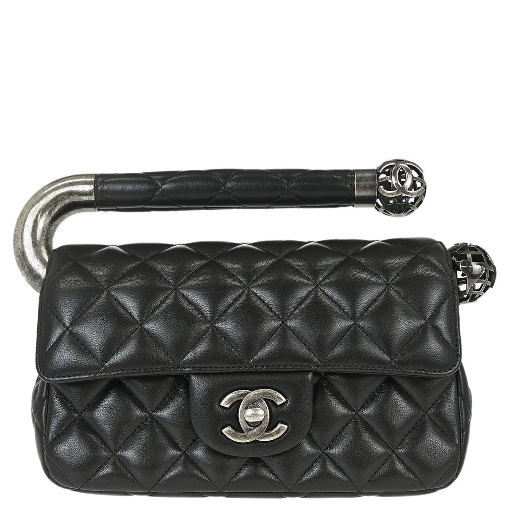 Chanel Black Lambskin Around the World Handbag