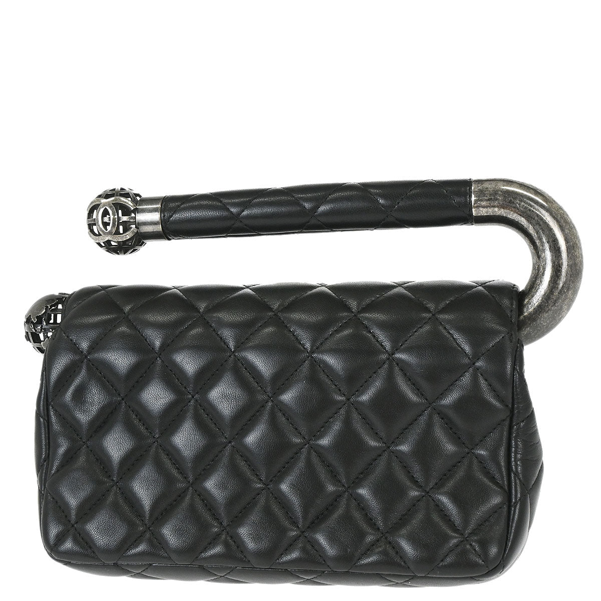 Chanel Black Lambskin Around the World Handbag