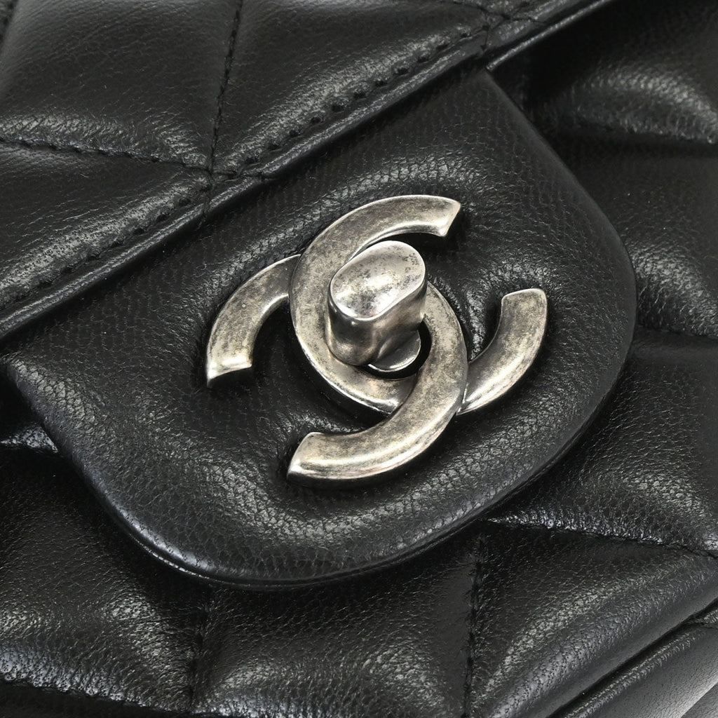 Chanel Black Lambskin Around the World Handbag