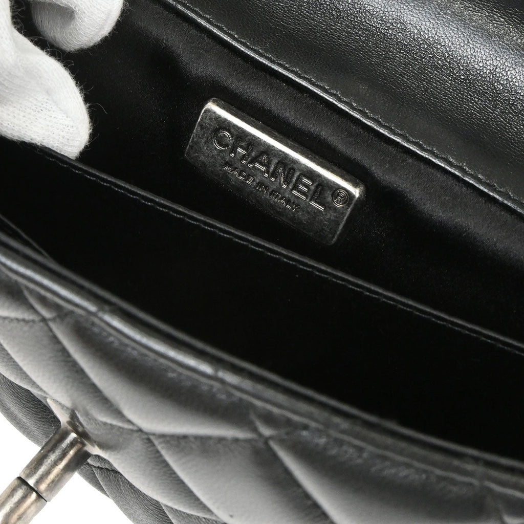 Chanel Black Lambskin Around the World Handbag