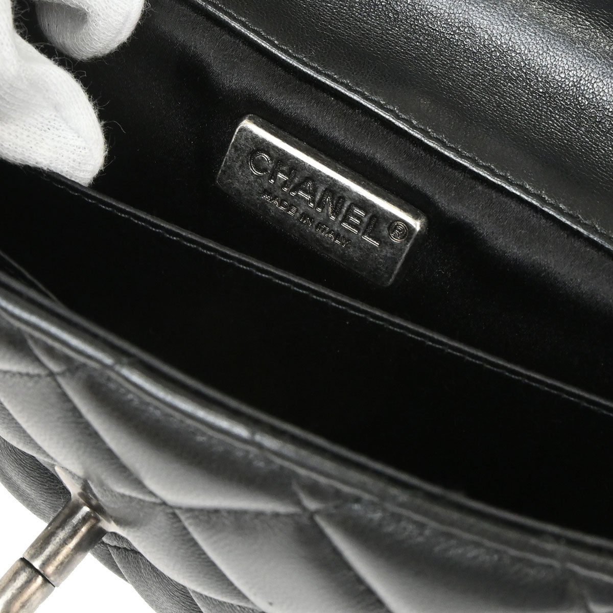 Chanel Black Lambskin Around the World Handbag