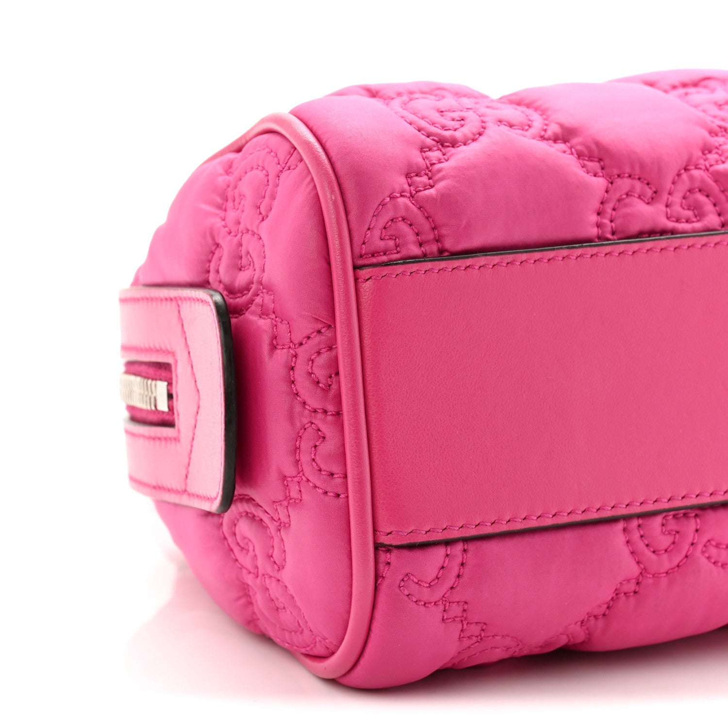 Gucci Nylon Calfskin Enamel GG Matelasse Mini Bowler Bag Lovely