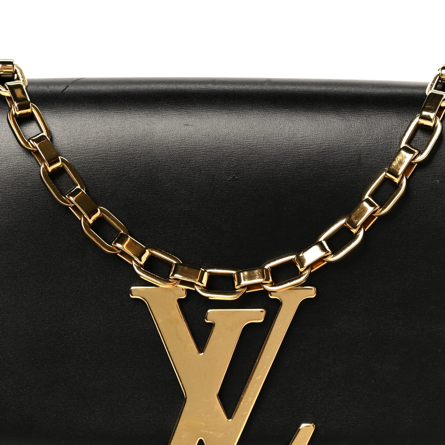 Louis Vuitton Calfskin Chain Louise GM Black